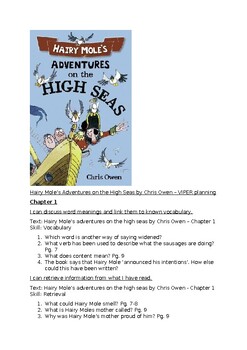 Preview of VIPER Reading Planning - Hairy Mole's Adventures on the High Seas