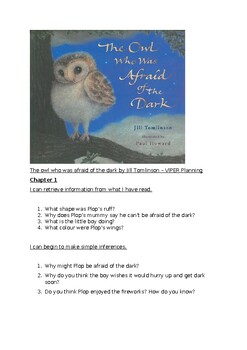Preview of VIPER Reading Planning - The Owl Who Was Afraid Of The Dark