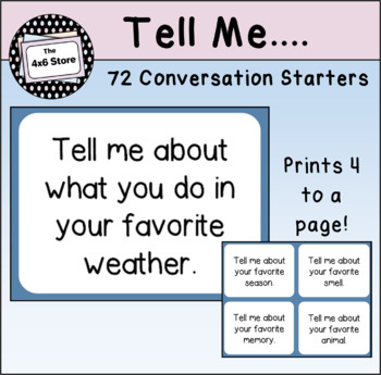 Preview of Getting to Know You Conversation Starting Prompts for ESL Speech Life Skills