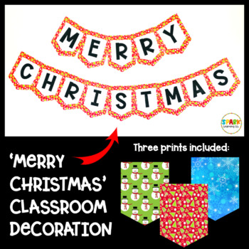 VIPKID Christmas Classroom Decoration: Printable 'Merry Christmas' Banner