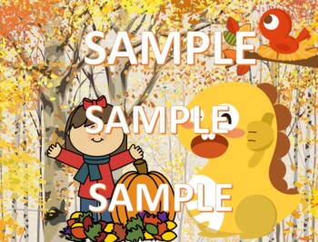 Preview of VIPKID Dino loves fall leaves!