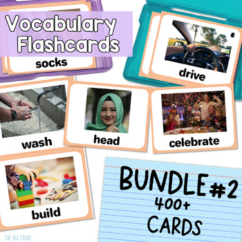 Preview of Vocabulary Flashcards with Real Pictures Bundle 2 for ESL ELL ML & Speech