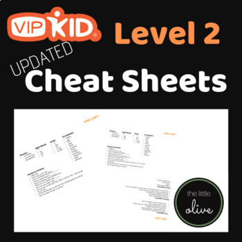 Preview of VIPKID Level 2 Cheat Sheet Cards