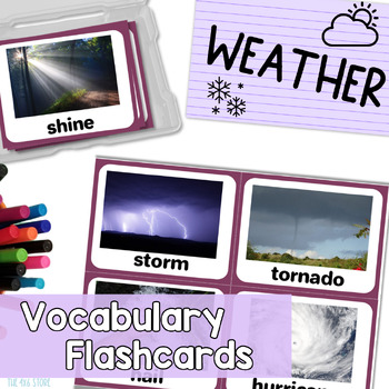 Preview of Weather and Seasons Real Photo Vocabulary Flashcards for ESL Speech