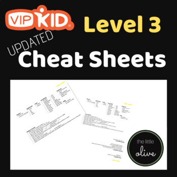 Preview of VIPKID Level 3 Cheat Sheet Cards