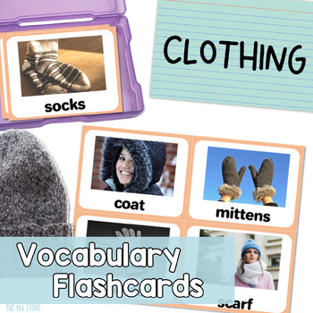 CLOTHING ID Flashcards: labels program for ABA /speech/ vocabulary - 33  cards