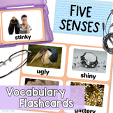 Five Senses Vocabulary Flashcards for ESL Speech with Real