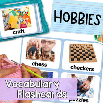 Preview of Hobbies Vocabulary Flashcards ESL or Speech with Real Pictures