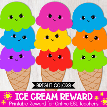 Vipkid Printable Rewards Vipkid Props Ice Cream Reward System Bright Colors