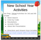 VIRTUAL Back to School Activities for 3rd and 4th Grades