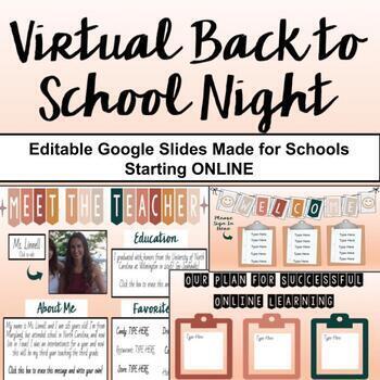 Preview of VIRTUAL Back to School Night- Made for Schools Starting ONLINE