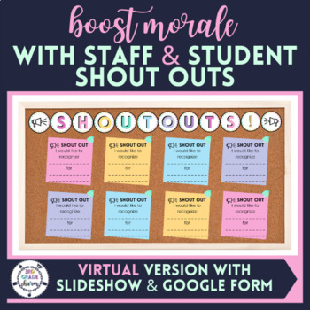 Preview of VIRTUAL Bulletin Board for Student OR Staff Shout Outs⭐️ Community Builder