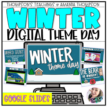 Preview of VIRTUAL CHRISTMAS PARTY | WINTER THEME DAY | Google Slides | Distance Learning