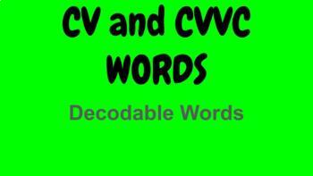 Preview of VIRTUAL DECODABLE WORDS:  CV and CVVC words