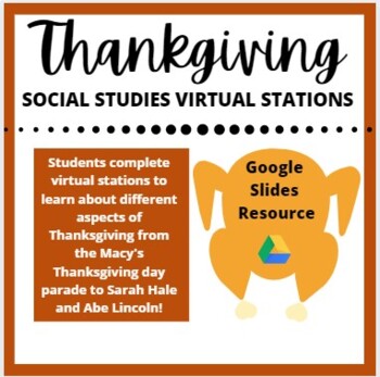 Preview of VIRTUAL/DISTANCE LEARNING Social Studies Thanksgiving Stations