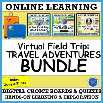 Preview of Virtual Field Trip Adventure Value Bundle | Travel to Hawaii Australia & Beach