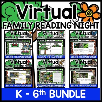 Preview of VIRTUAL Family Reading Night BUNDLE Rainforest Theme