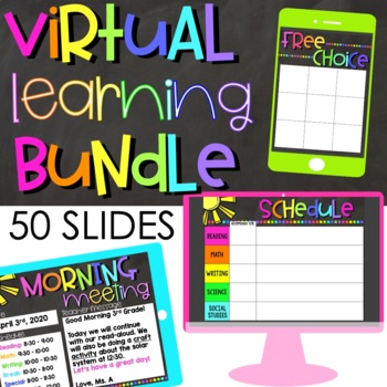 Preview of VIRTUAL LEARNING BUNDLE: Schedule Templates, Morning Meeting, & Bonus Files!