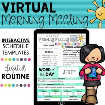 Preview of VIRTUAL MORNING MEETING | Interactive Slides for a Digital Morning Routine