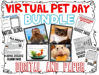Preview of VIRTUAL PET DAY RESEARCH DIGITAL PAPER SEESAW PROJECT BASED LEARNING BUNDLE