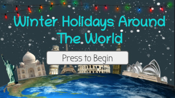 Preview of VIRTUAL Winter Holiday's Around The World Interactive Slides Template