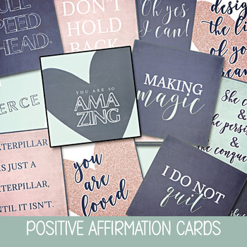 Preview of VISION BOARD CARDS, POSITIVE AFFIRMATIONS FOR WOMEN, SOCIAL EMOTIONAL LEARNING