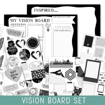 Printable Vision Board Kit for Kids, Growth Mindset Activity for Children