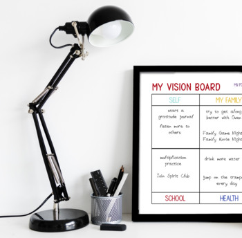 VISION BOARD KIT, POWER WORDS, GROWTH MINDSET PRINTABLES, SOCIAL