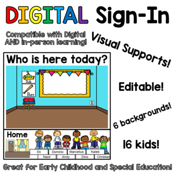 Preview of VISUAL Attendance + Sign-In + Home to School CHECK-IN