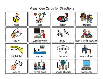 VISUAL CUE CARDS for classroom directions ENGLISH AND SPANISH | TPT