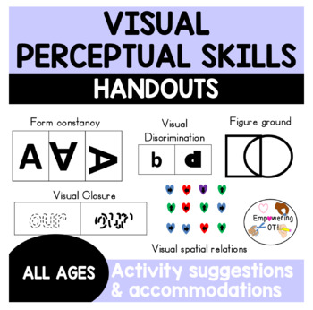 Preview of VISUAL PERCEPTUAL SKILLS HANDOUTS: 5 skill areas with explanation