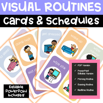 Preview of VISUAL ROUTINES & SCHEDULES with Editable Google Slides