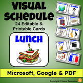 VISUAL SCHEDULE: 24 Editable Cards (MICROSOFT, GOOGLE & PDF)