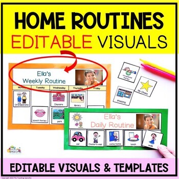 Preview of DAILY ROUTINES FOR HOME VISUAL SUPPORTS & SCHEDULES EDITABLE Autism & Special Ed