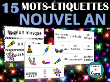 Preview of VOCABULAIRE - Mots étiquettes - NOUVEL AN - (New Years) - (French - FSL)