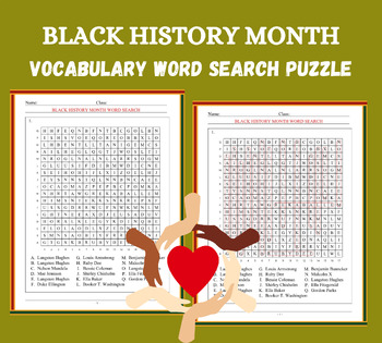 VOCABULARY BLACK HISTORY MONTH FREEBIE: Famous African Americans Word ...