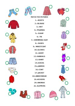 VOCABULARY: CLOTHES by Fredrick Larson | TPT