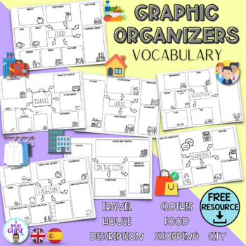 Preview of VOCABULARY- GRAPHIC ORGANIZERS- ENGLISH- SPANISH