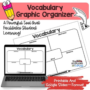 Preview of VOCABULARY Graphic Organizer in Printable and Google Slides (TM) Format