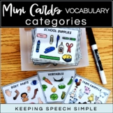 VOCABULARY MINI CARDS -  FOR SPEECH THERAPY