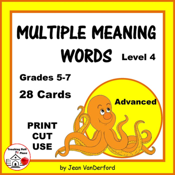Preview of VOCABULARY | HOMOGRAPHS | Task Cards | Multiple Meanings Words Set 4 | Gr. 5-6-7