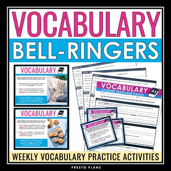Preview of Vocabulary Bell Ringers - Standardized Test Prep Weekly Practice Slides Activity