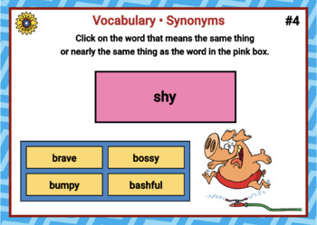 VOCABULARY • SYNONYMS • FIND THE IMPOSTER • BOOM CARDS by Pizzazz Learning