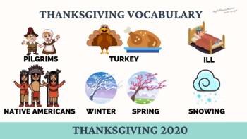 Preview of VOCABULARY THANKSGIVING.