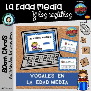 Preview of VOCALES perdidas CASTILLOS - Boom Cards Distance Learning