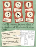 VOICES Headers, Menu, and Strategy Cards