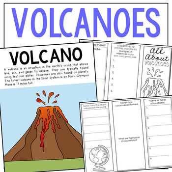 VOLCANOES Lesson Activity | Coloring Page, Poster, and Research Report