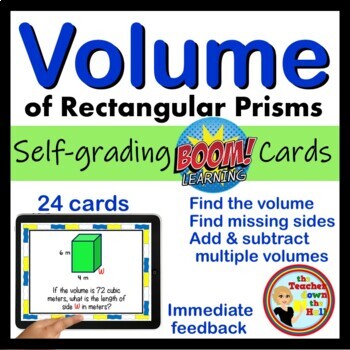 Preview of VOLUME of Rectangular Prisms BOOM Cards Digital Volume Activity