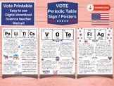 VOTE, POLITICS, FLAG Periodic Table of Elements Posters, E