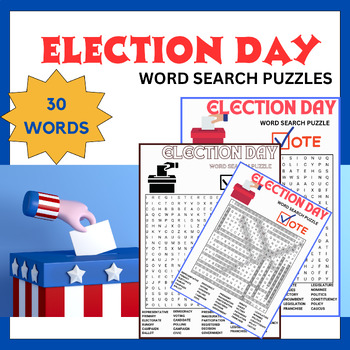 Preview of VOTING & ELECTION DAY Word Search Puzzle Worksheet Activity